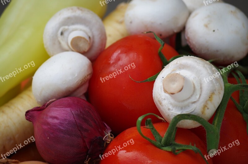 Vegetables Varied Healthy Tomatoes Mushrooms