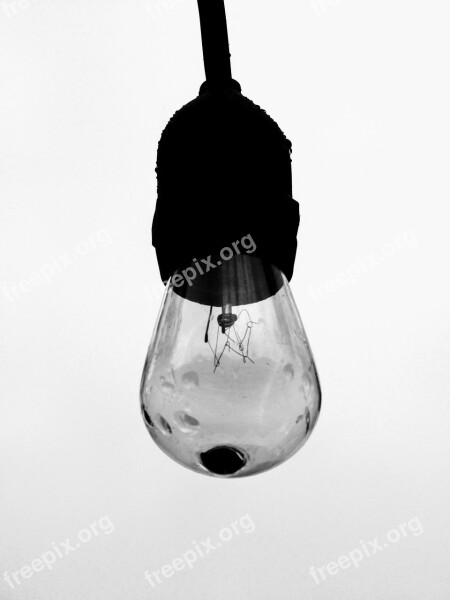 Bulb Light Lighting Bulbs Black And White