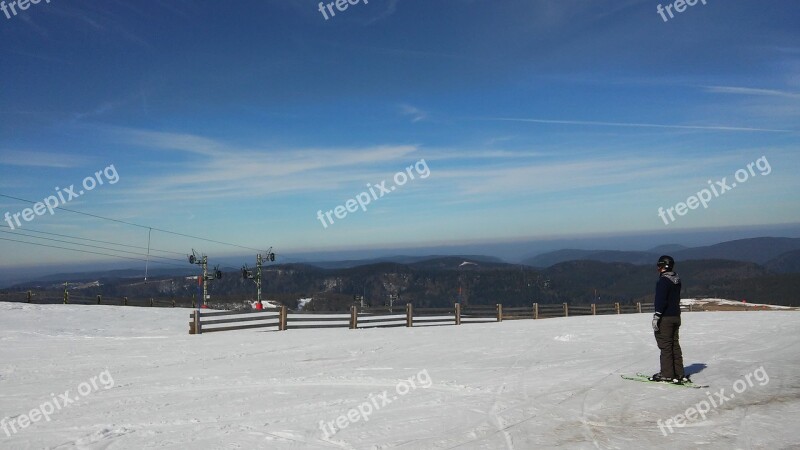 Ski Snow Mountain Panoramic Blue