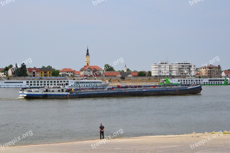 Barge Danube Mohacs Part River