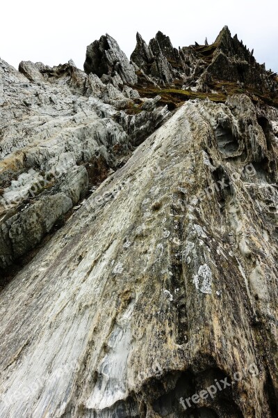 Rock Slate Rugged Metamorphic Geology