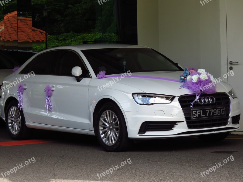 Wedding Car White Car Car Decorating New Car