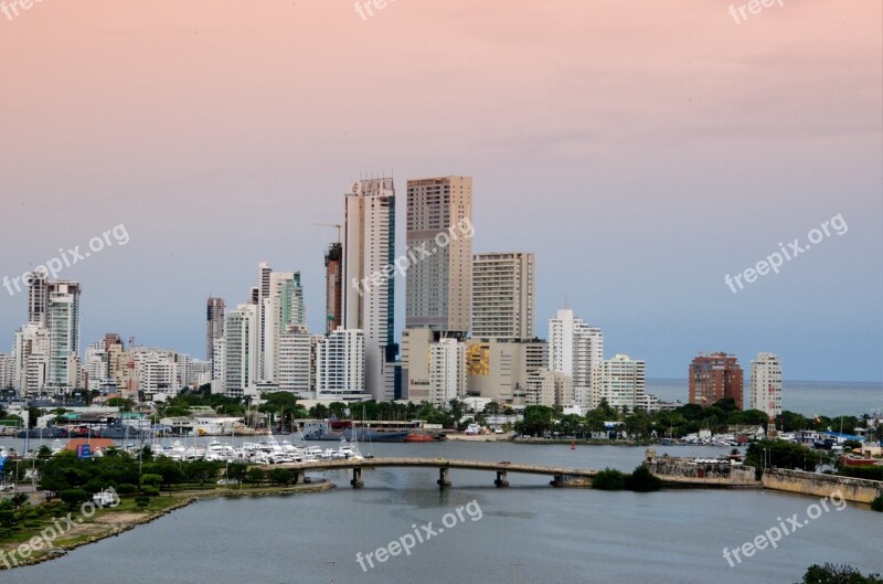 Caribbean Colombia Cartagena Panorama Skyline