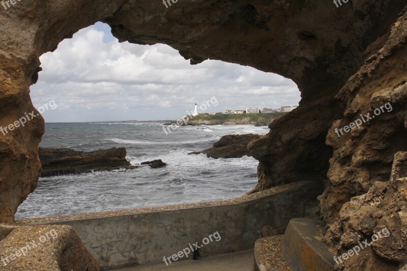 France Pais Vasco Frances Rock Sea Cliff