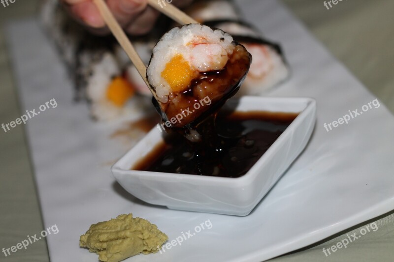 Makizushi Sushi Asian Oriental Cuisine Free Photos