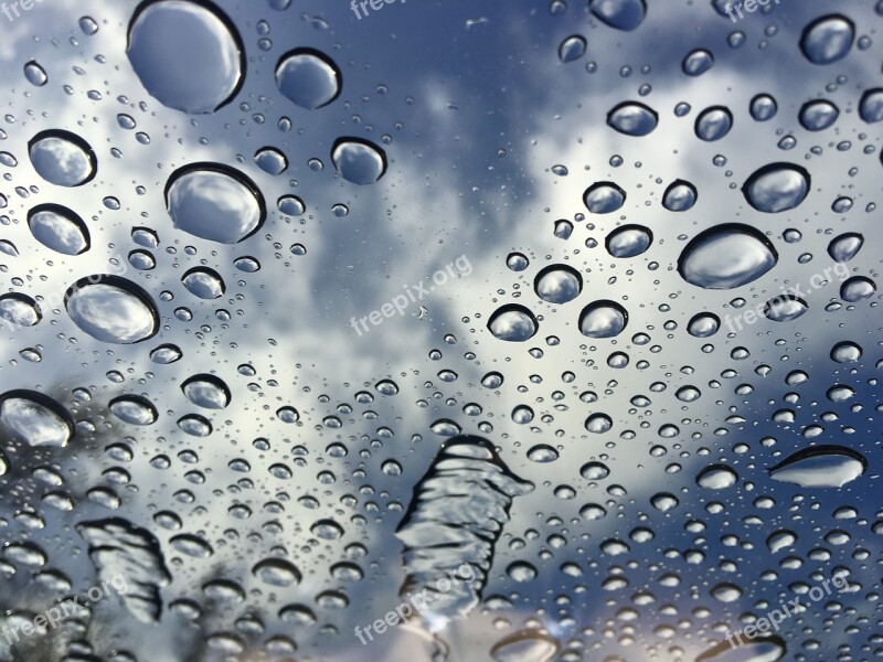 Water On Glass Water Rain Sky Sun