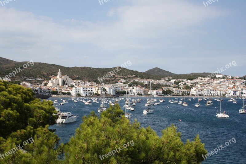 Spain Costa Brava Catalonia Cadaques White Houses