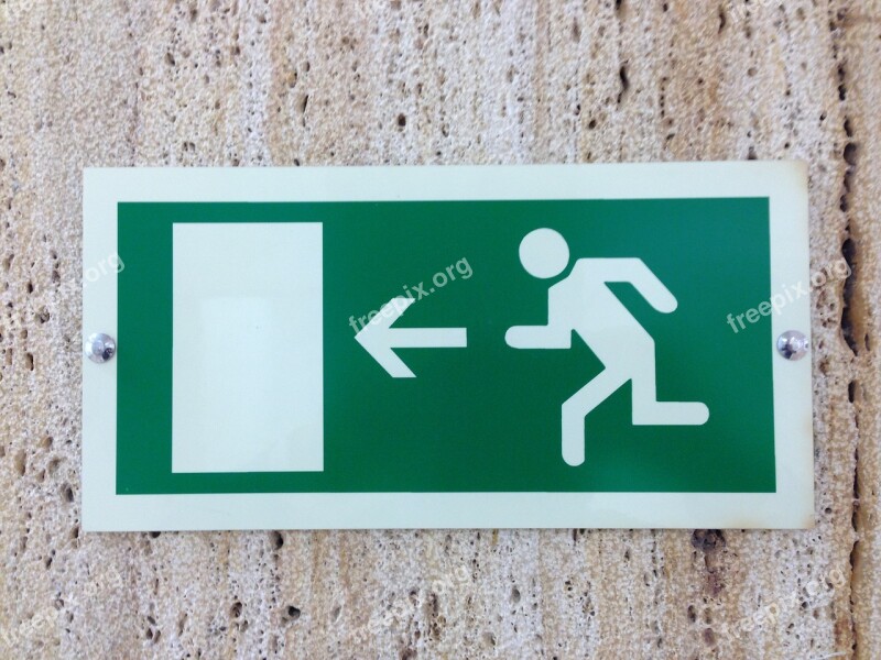 Output Escape Route Shield Emergency Exit Information Boards