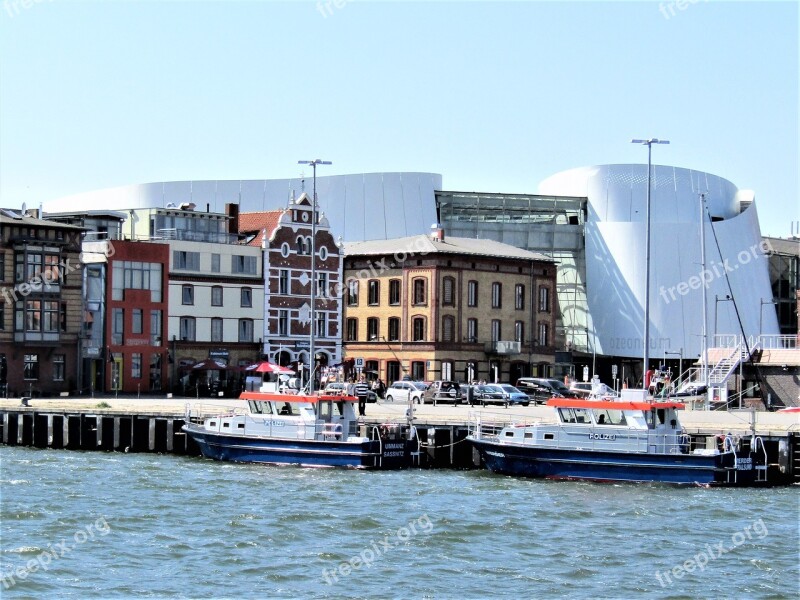 Stralsund Port Water Boats Architecture