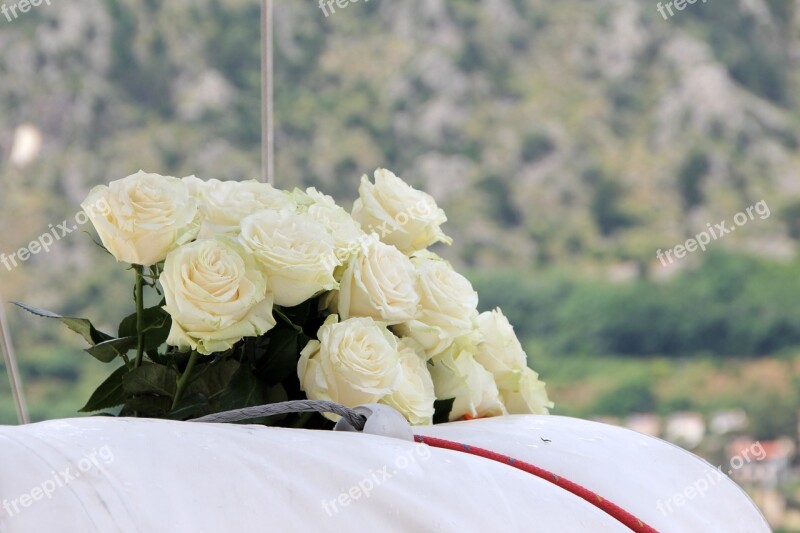 Bridal Bouquet White White Roses Roses Wedding