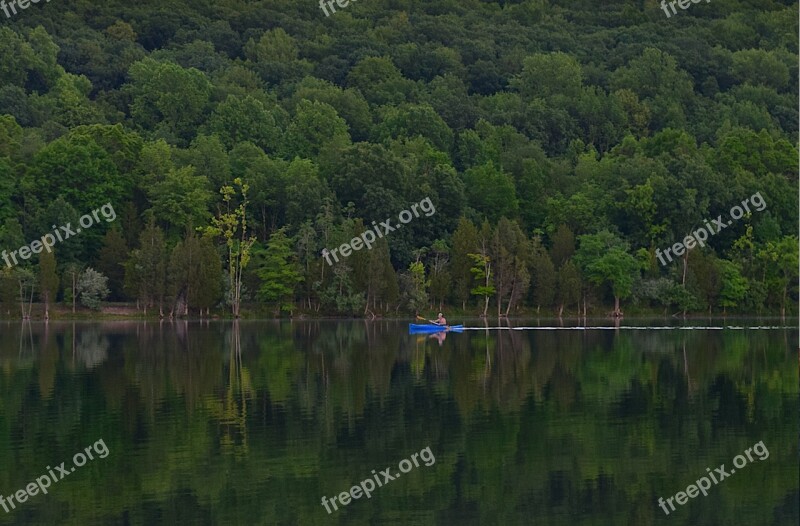 Kayak Lake Water Kayaking Summer