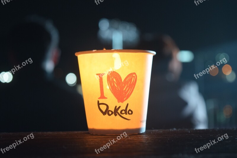 Korea Dokdo Paper Cup Candlelight Our Territory