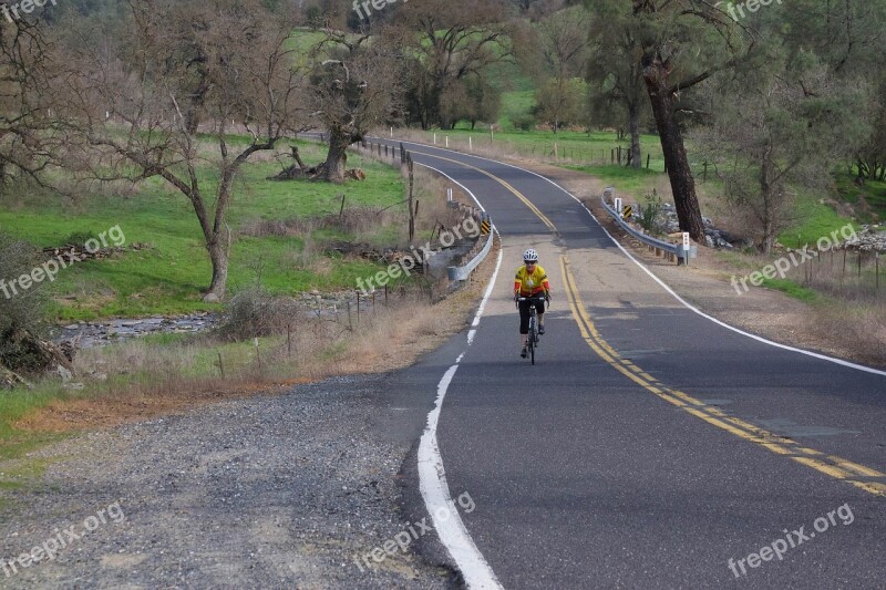 Bicycle Country Roads Calaveras County Road Country