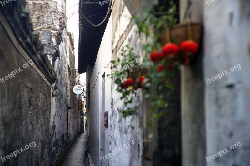 Alley Lantern The Ancient Town Free Photos