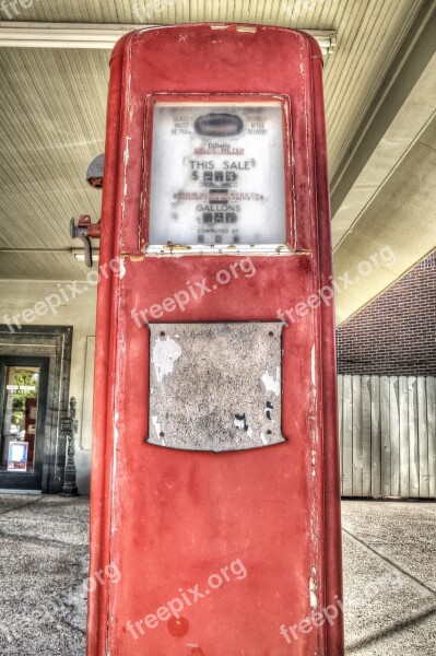 Pump Red Gas Pump Old Fashion Equipment