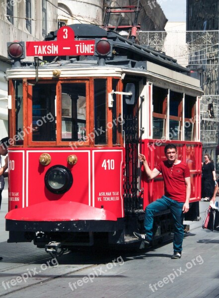 Trolley Tram Red City Public