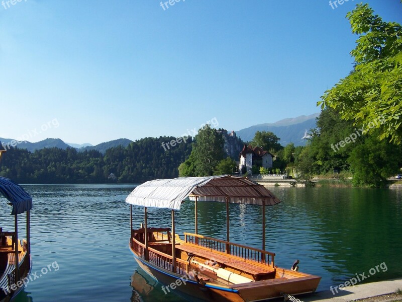 Gondolas Port Port Motifs Lake Bled Romantic