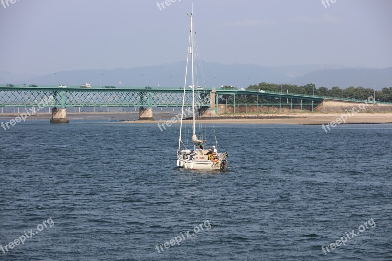 Rio The River Minho Viana Do Castelo Landscape Sailboat