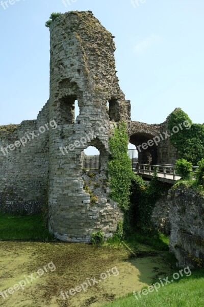 England Castle Moated Castle Middle Ages Wall