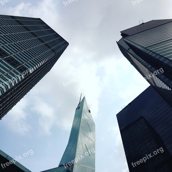 Hong Kong Building Street View Sky Free Photos