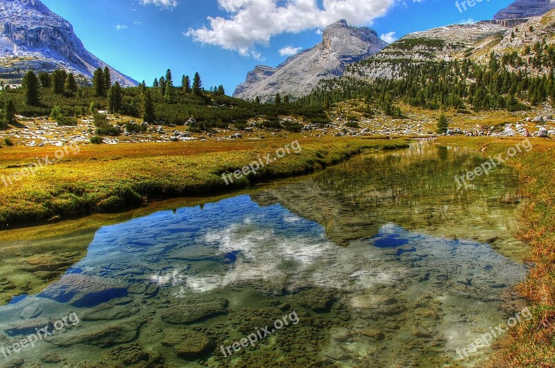 Dolomites Fanes Landscape Mountains Rock