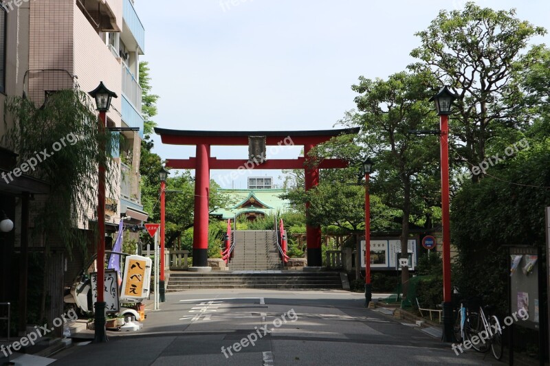 Kameido Tenjin Torii Front Shrine Free Photos