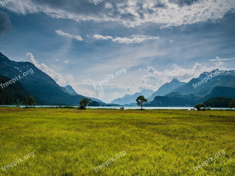 Switzerland Mountains Graubünden Alpine Bergsee