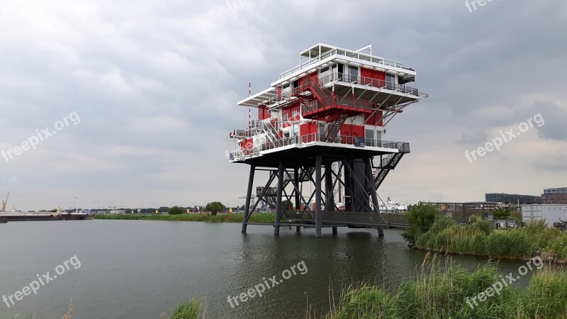 Oil Rig Rem-island Amsterdam Port Ij