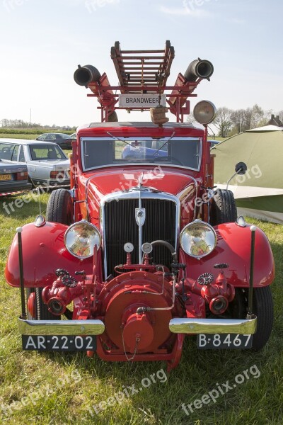 Oldtimer Fire Auto Red Fire Truck