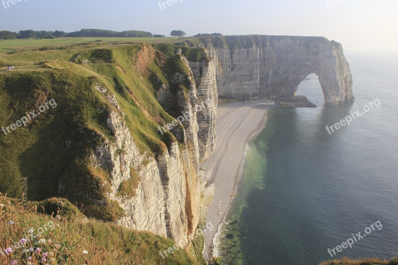 France Europe Etretat Cliffs Water