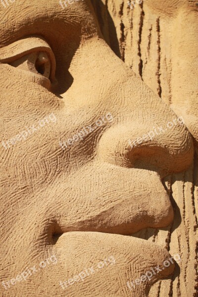 Face Sand Sculpture Sand Sculpture Artwork