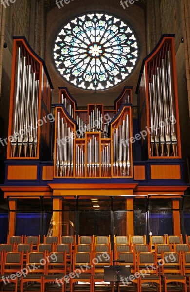 Uppsala Cathedral Organ Rosette Choir Stalls Aisle