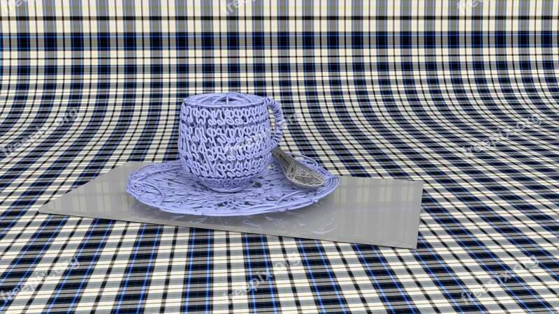 Cup Spoon Coffee Cup Saucer 3d-model