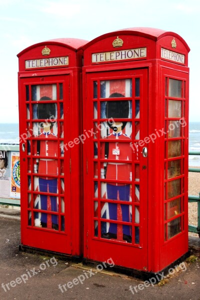 Telephone Boxes Red English England Telephone