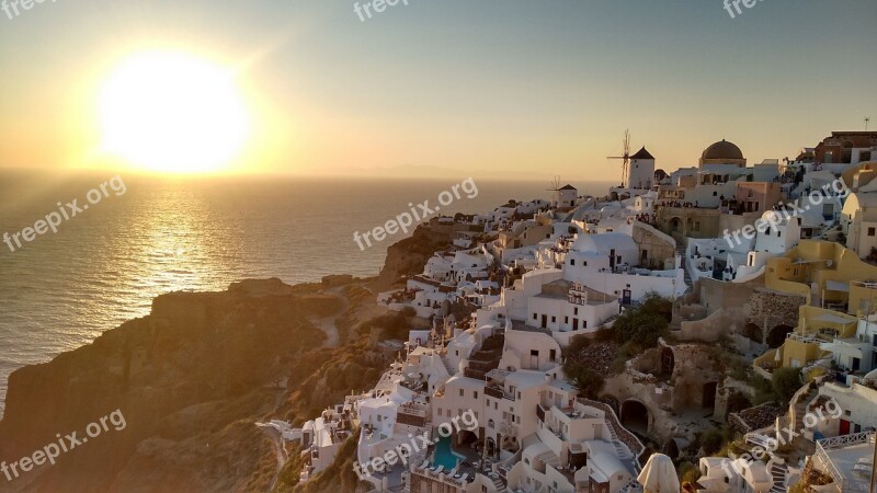 Santorini Grecia White Houses Free Photos