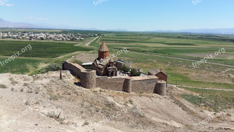 Armenia Church Border Turkey Ararat