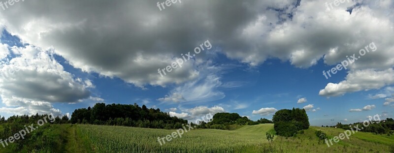 Landscape Fields Poland Village Agriculture The Cultivation Of