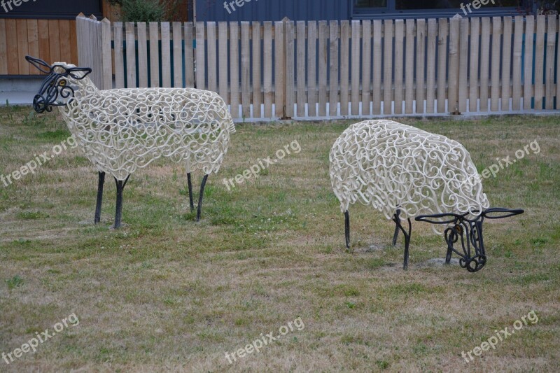 Sheep Wrought Iron Metal Garden Decoration œuvre Of Art Work Of Art