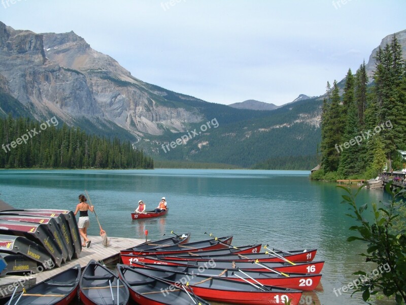 Canoeing Rockies Canada Free Photos