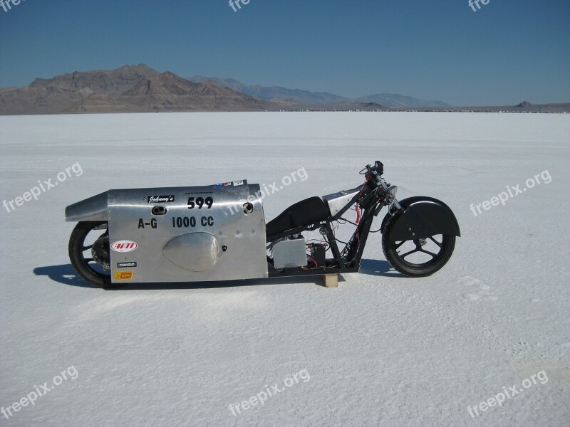 Racing Bike Bonneville Salt Flats Free Photos