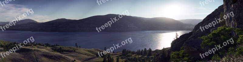 Landscape Lake Trees Mountains Hills