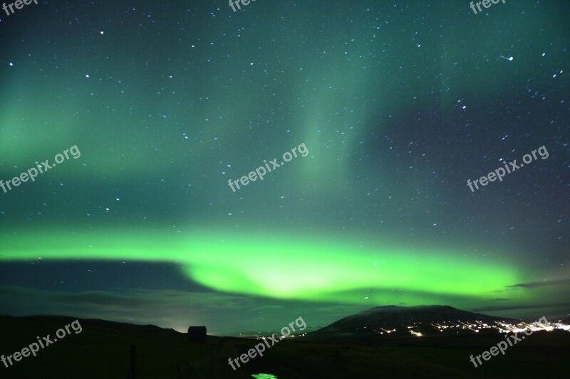 Iceland Aurora Phenomenon Green Borealis