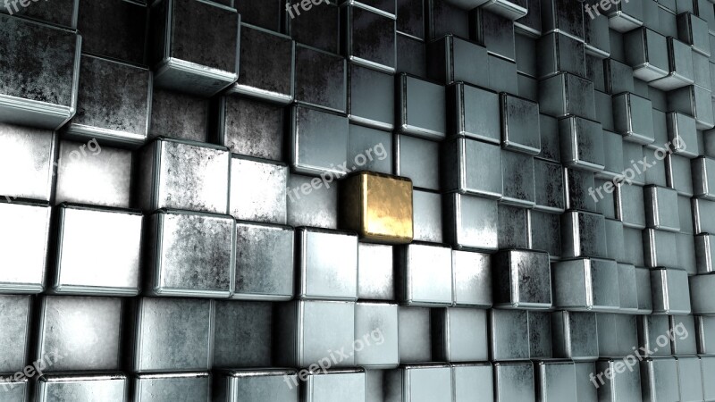 Background Metal Cube Pattern Material