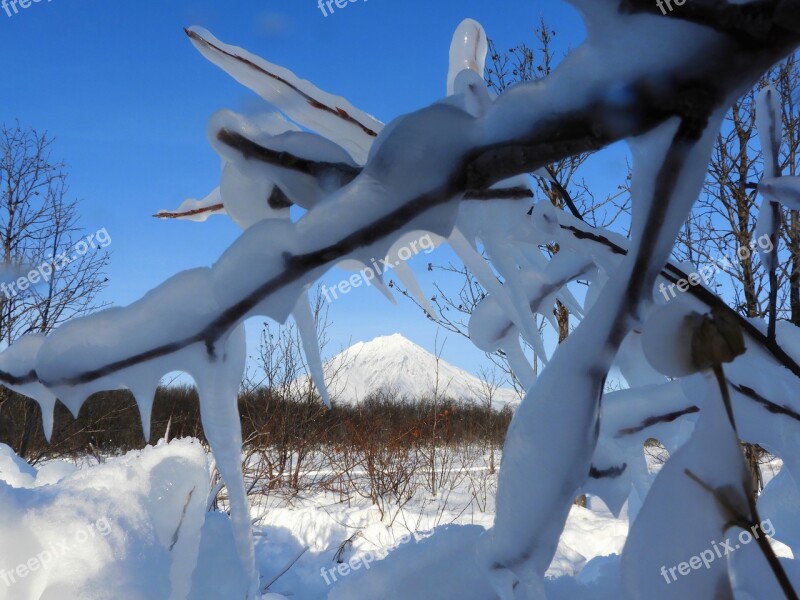 Koryaksky Volcano Kamchatka Winter Snow Cold