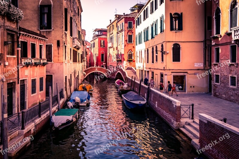 Italy Venice Water Channel Architecture