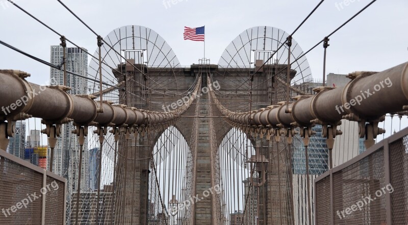 Brooklyn Bridge New York Bridge Usa City