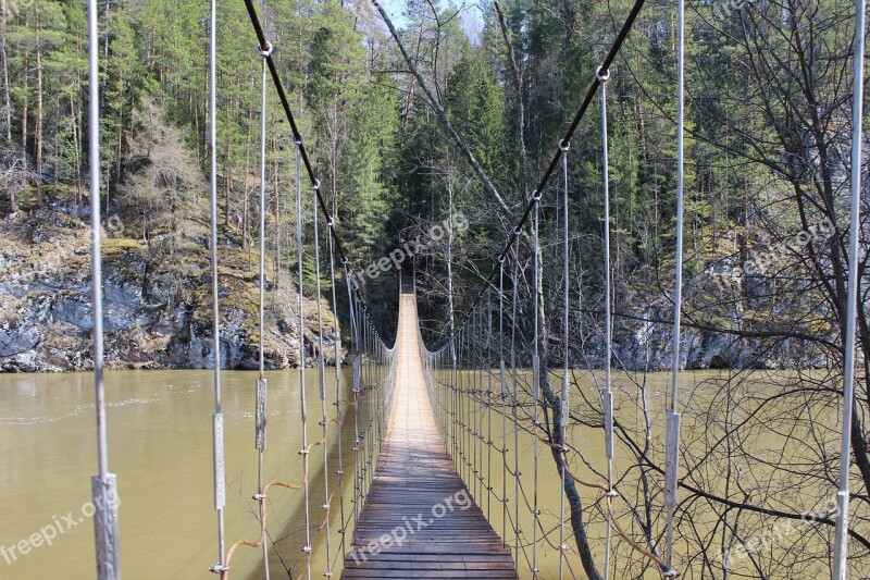 Bridge Suspension Bridge The Rope Bridge The Bridge Over The River Free Photos