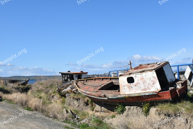 Patagonia Puerto Natales Boat Wreck Chile South America