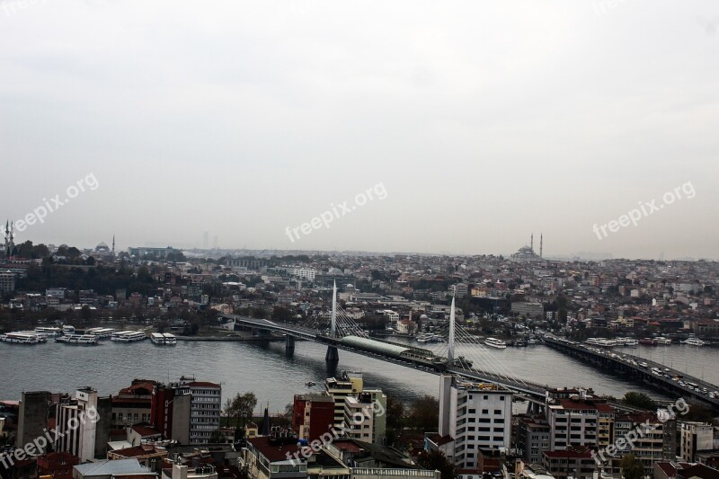 Istanbul Galata Eminönü Bridge Estuary