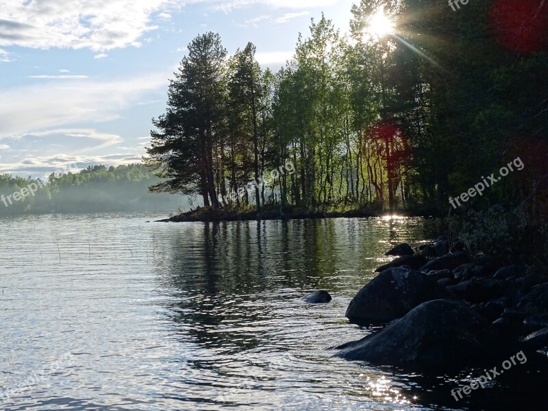 Karelia Lake Trees Forest Sky